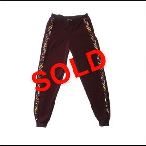 Priints sweatpants (Unisex) Burgundy